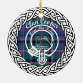 Scottish Clan Cooper Tartan en Crest Keramisch Ornament (Achterkant)