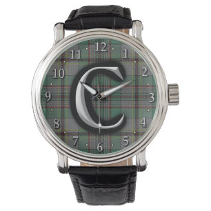 Scottish Clan Craig C Monogram Tartan Horloge