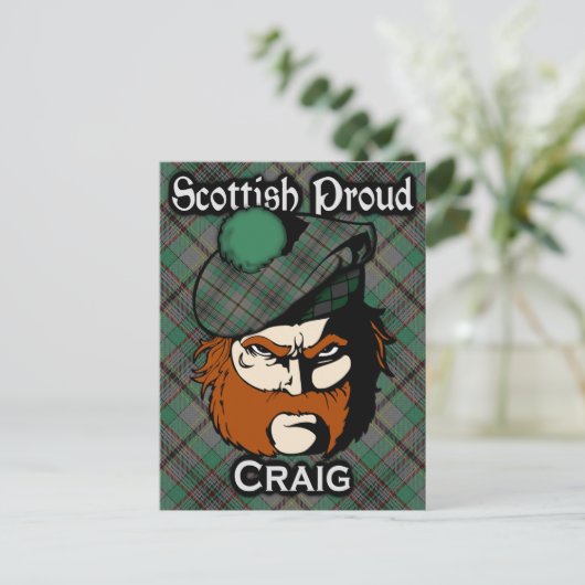 Scottish Clan Craig Tartan Briefkaart (Staand voorkant)
