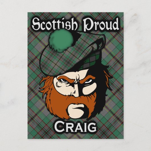 Scottish Clan Craig Tartan Briefkaart (Voorkant)