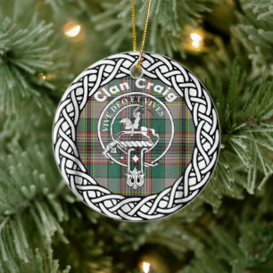 Scottish Clan Craig Tartan en Crest Keramisch Ornament