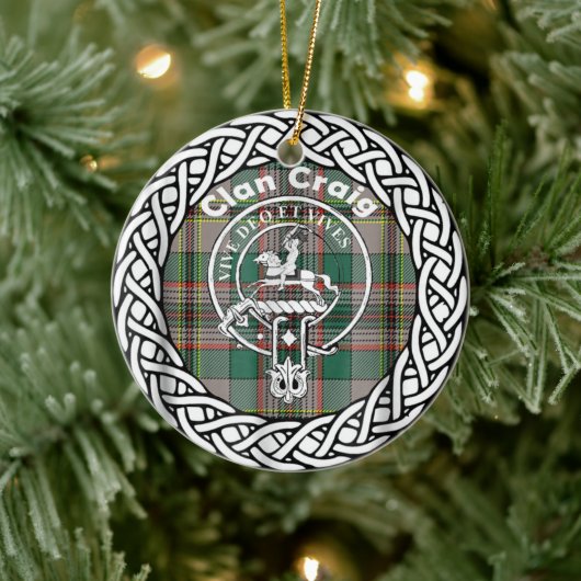 Scottish Clan Craig Tartan en Crest Keramisch Ornament (Boom)