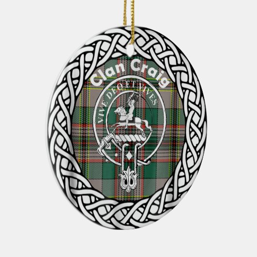 Scottish Clan Craig Tartan en Crest Keramisch Ornament (Rechts)
