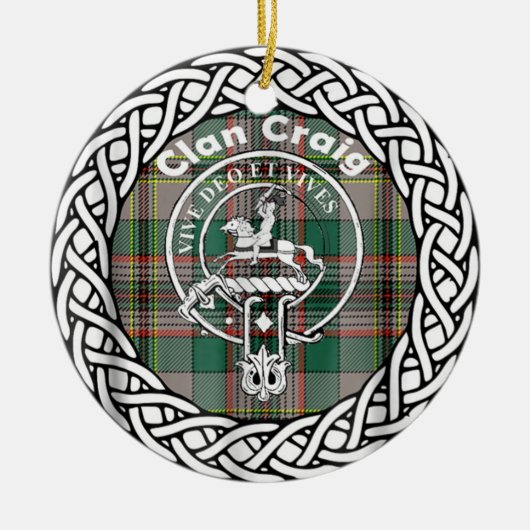 Scottish Clan Craig Tartan en Crest Keramisch Ornament (Voorkant)