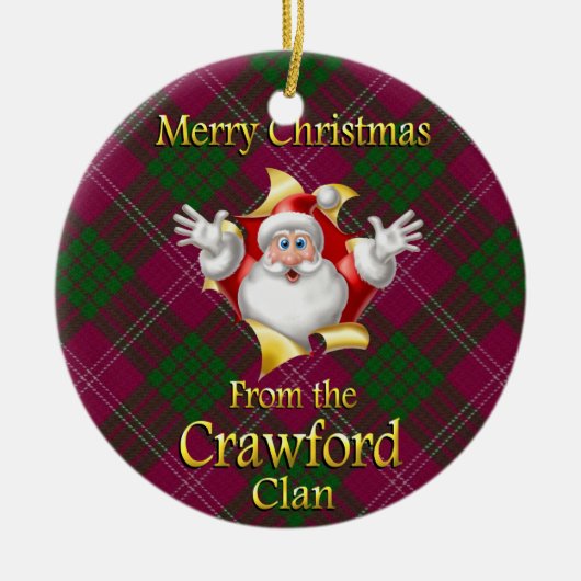 Scottish Clan Crawford kerstornament Keramisch Ornament (Voorkant)
