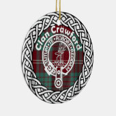 Scottish Clan Crawford Tartan en Crest Keramisch Ornament (Rechts)