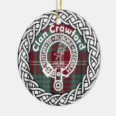 Scottish Clan Crawford Tartan en Crest Keramisch Ornament (Links)