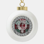 Scottish Clan Crawford Tartan en Crest Keramische Bal Ornament (Voorkant)
