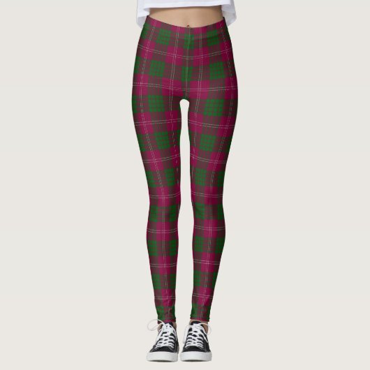 Scottish Clan Crawford Tartan Leggings (Voorkant)