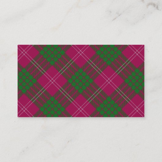 Scottish Clan Crawford Tartan Pset Visitekaartje (Achterkant)
