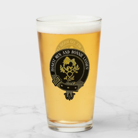 Scottish Clan Crest en Toast Glas (Voorkant gevuld)