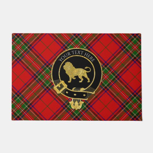 Scottish Clan Crest Lion Tartan Doormat Deurmat (Voorkant)