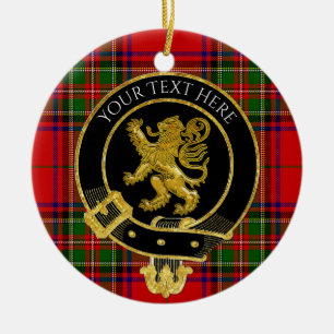 Scottish Clan Crest Lion Tartan Keramisch Ornament