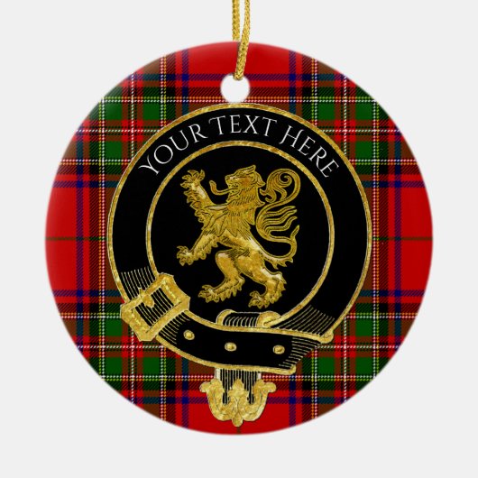 Scottish Clan Crest Lion Tartan Keramisch Ornament (Voorkant)