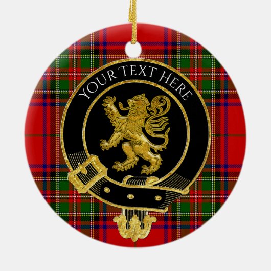 Scottish Clan Crest Lion Tartan Keramisch Ornament (Achterkant)