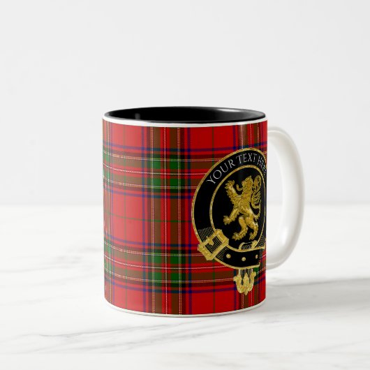 Scottish Clan Crest Lion Tartan Tweekleurige Koffiemok (Voorkant rechts)