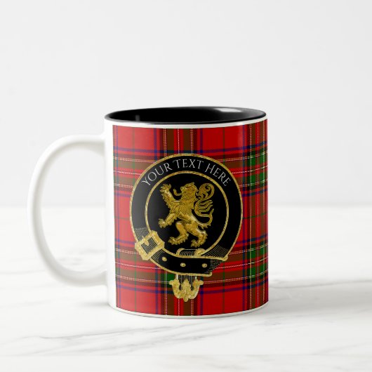 Scottish Clan Crest Lion Tartan Tweekleurige Koffiemok (Links)
