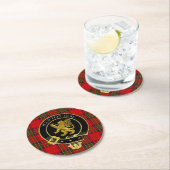 Scottish Clan Crest Rampart Tartan Ronde Kartonnen Onderzetter (Insitu)