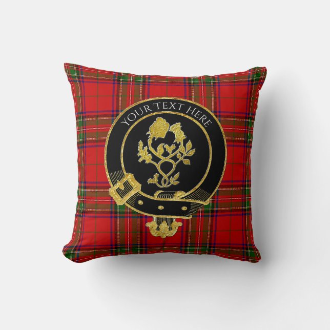 Scottish Clan Crest Roos Thistle Tartan Kussen (Voorkant)