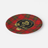 Scottish Clan Crest Roos Thistle Tartan Papieren Bordje (Gekanteld)