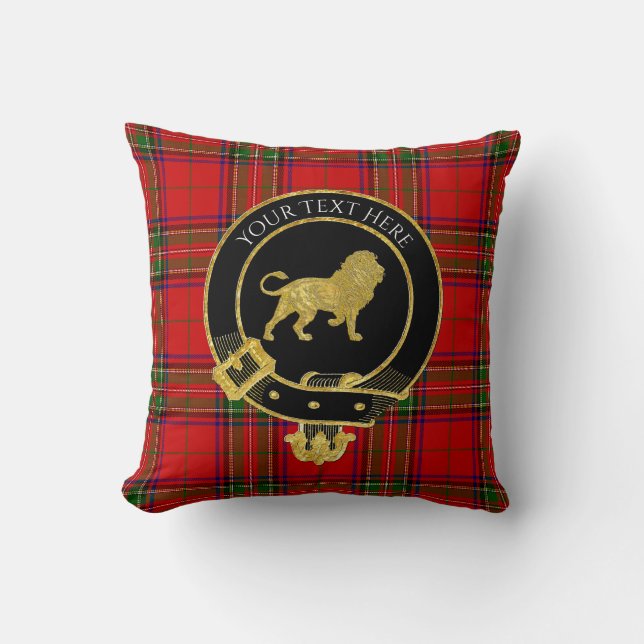 Scottish Clan Crest Tartan Lion Kussen (Voorkant)