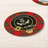 Scottish Clan Crest Thistle Tartan Ronde Kartonnen Onderzetter (Gebogen)