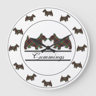 Scottish Clan Cumming Hunting Tartan Scottie Dogs Grote Klok