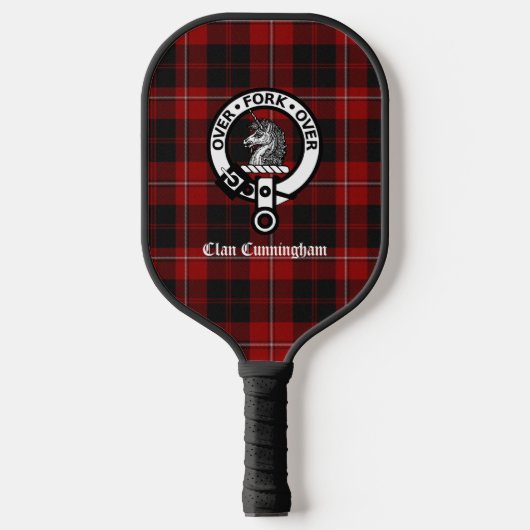 Scottish Clan Cunningham Crest en Tartan Pickleball Paddle (Voorkant)