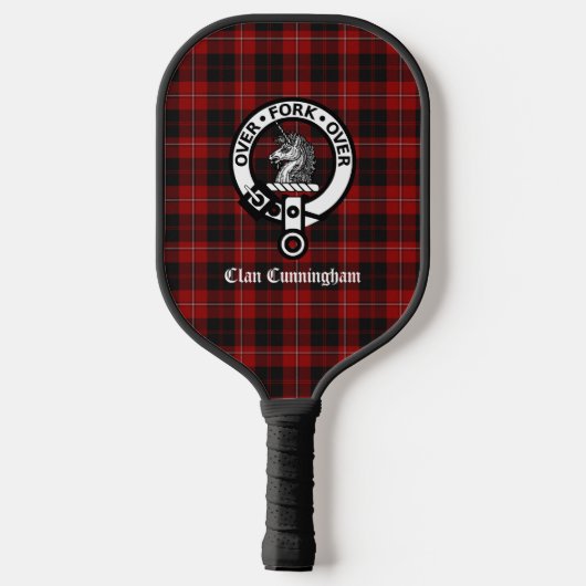 Scottish Clan Cunningham Crest en Tartan Pickleball Paddle (Achterkant)