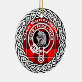 Scottish Clan Cunningham Tartan en Crest Keramisch Ornament (Rechts)