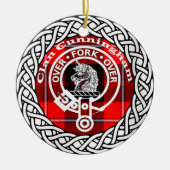 Scottish Clan Cunningham Tartan en Crest Keramisch Ornament (Voorkant)