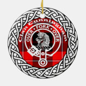 Scottish Clan Cunningham Tartan en Crest Keramisch Ornament (Achterkant)