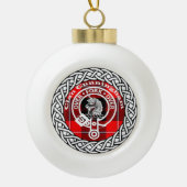 Scottish Clan Cunningham Tartan en Crest Keramische Bal Ornament (Voorkant)