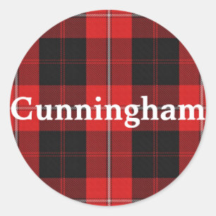 Scottish Clan Cunningham Tartan Pset Ronde Sticker
