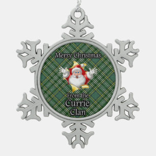 Scottish Clan Currie Tartan Kerstornament Tin Sneeuwvlok Ornament