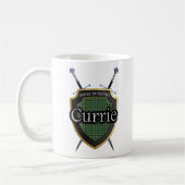Scottish Clan Currie Tartan Shield & Swords Koffiemok (Links)