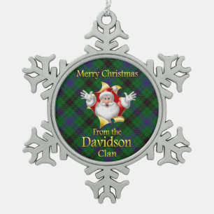 Scottish Clan Davidson kerstornament Tin Sneeuwvlok Ornament