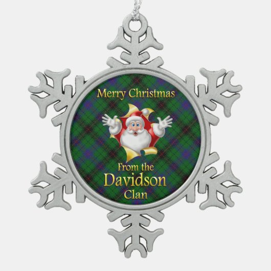 Scottish Clan Davidson kerstornament Tin Sneeuwvlok Ornament (Voorkant)
