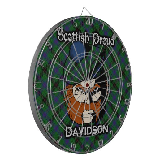 Scottish Clan Davidson Tartan Dartboard Dartbord (Voorkant Links)
