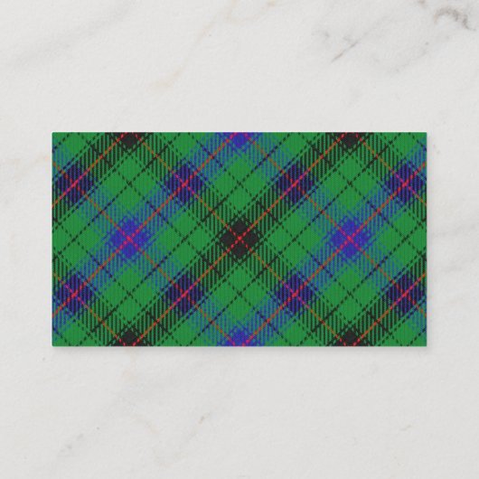 Scottish Clan Davidson Tartan Plays Visitekaartje (Achterkant)