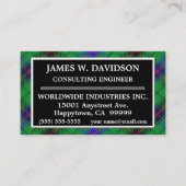 Scottish Clan Davidson Tartan Plays Visitekaartje (Voorkant)