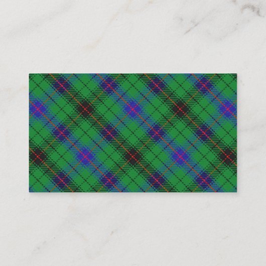 Scottish Clan Davidson Tartan Plays Visitekaartje (Achterkant)