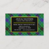 Scottish Clan Davidson Tartan Plays Visitekaartje (Voorkant)