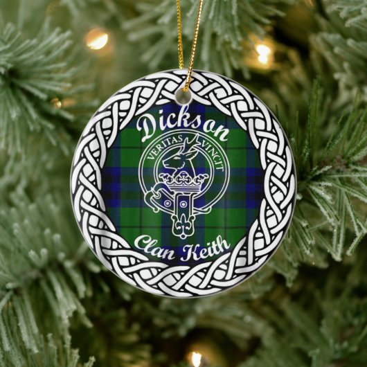 Scottish Clan Dickson Tartan en Crest Keramisch Ornament (Boom)