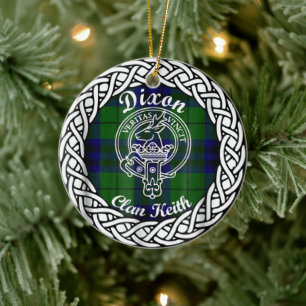 Scottish Clan Dixon Tartan en Crest Keramisch Ornament