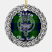 Scottish Clan Dixon Tartan en Crest Keramisch Ornament (Voorkant)