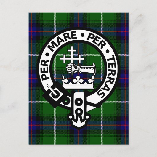 Scottish Clan Donald Tartan en Crest Briefkaart (Voorkant)