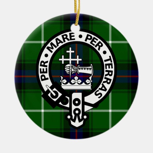 Scottish Clan Donald Tartan en Crest Keramisch Ornament (Voorkant)