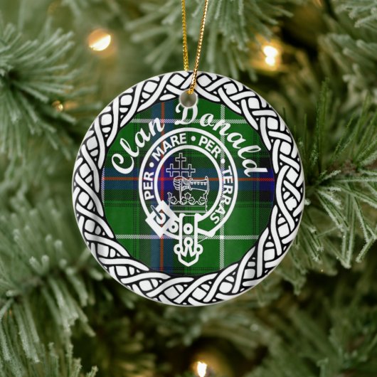 Scottish Clan Donald Tartan en Crest Keramisch Ornament (Boom)