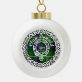 Scottish Clan Donald Tartan en Crest Keramische Bal Ornament (Voorkant)